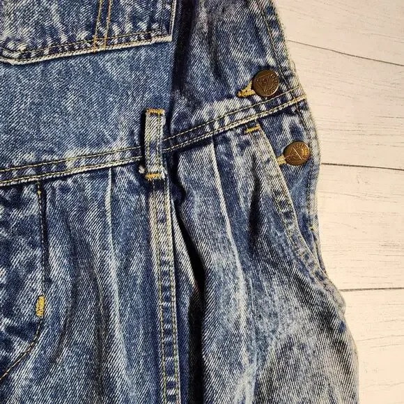 VTG Guess Georges Marciano 1980s Grunge Denim Overalls Sz 2 Retry 80s Acid Wash - Picture 4 of 9